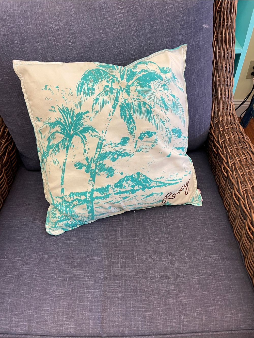 Roxy Turquoise Palm Scene Accent Pillow